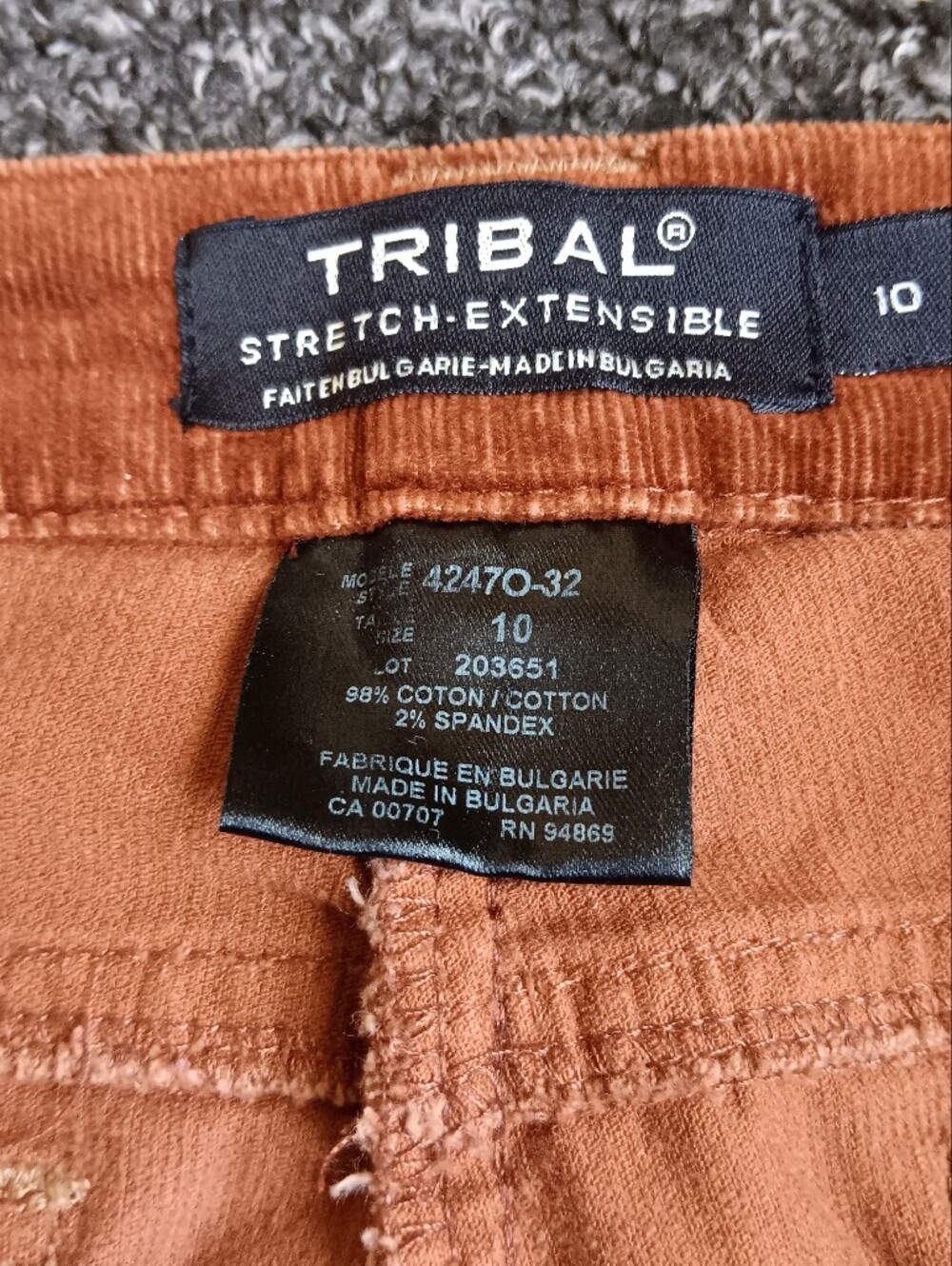 Brown Autumn Corduroy Straight Leg Bootcut Pants Tribal Womens 10, Boho Western - Picture 8 of 10